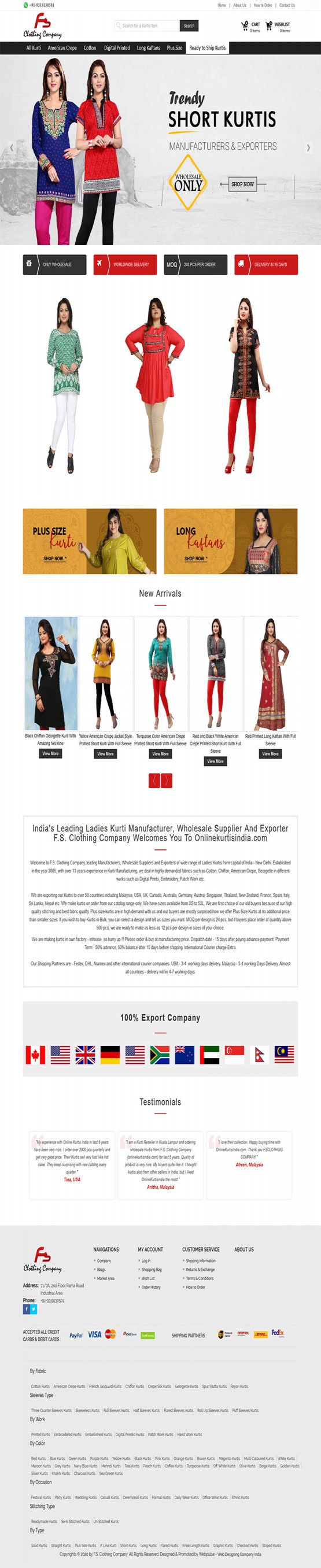 Online Kurtis India - FS Clothing Company